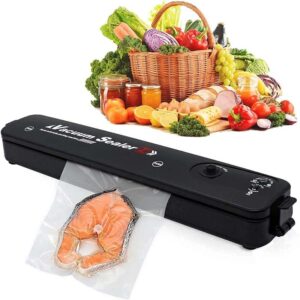 Black Automatic Vacuum Sealer Machine with Labelled Controls