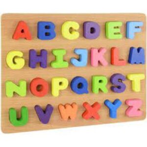 Kids Wooden Puzzles Hand Grab Boards Alphabet Shape